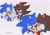 Size: 2048x1423 | Tagged: safe, artist:shoopise, shadow the hedgehog, sonic the hedgehog, 2025, blushing, cute, duo, eyes closed, gay, grey background, hugging, nonbinary, nonbinary pride, nonbinary shadow, shadow x sonic, shadowbetes, shipping, signature, simple background, smile, sonabetes, standing, t4t, top surgery scars, trans boy sonic, trans male, trans pride, transgender, transmasculine