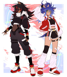 Size: 850x972 | Tagged: safe, artist:minxinq, shadow the hedgehog, sonic the hedgehog, human, humanized