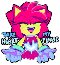 Size: 1250x1366 | Tagged: safe, artist:candycatstuffs, amy rose, 2023, dialogue, english text, eyes closed, heart, mouth open, simple background, solo, transparent background