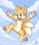 Size: 4000x4600 | Tagged: safe, artist:coillenohy, miles "tails" prower, fox, 2023, abstract background, arms out, barefoot, chest fluff, clouds, cute, daytime, ear fluff, gloves off, leg fluff, looking offscreen, male, mid-air, mouth open, outdoors, pawpads, paws, signature, smile, solo, tongue out