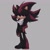 Size: 1280x1280 | Tagged: safe, artist:wtmmheastl, shadow the hedgehog, hedgehog, 2024, barefoot, claws, cute, gloves off, grey background, lidded eyes, looking at viewer, shadowbetes, simple background, solo, standing
