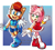 Size: 1817x1643 | Tagged: safe, artist:vitoriacampos, amy rose, sally acorn, duo, female