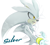 Size: 707x630 | Tagged: safe, artist:map1o, silver the hedgehog, hedgehog, character name, english text, looking at viewer, male, simple background, solo