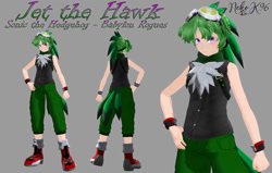 Size: 1120x713 | Tagged: safe, artist:petite-neko-kitsune, jet the hawk, human, humanized, mmd