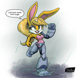 Size: 1427x1440 | Tagged: safe, artist:shieltar, bunnie rabbot, rain