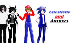 Size: 1192x670 | Tagged: safe, artist:sofisan08, sonic the hedgehog, bendy, jeff the killer, mario
