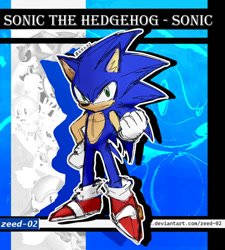 Size: 848x943 | Tagged: safe, artist:zeed_02, sonic the hedgehog, male, solo