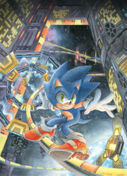 Size: 827x1148 | Tagged: safe, artist:finikart, sonic the hedgehog, final rush, male, solo
