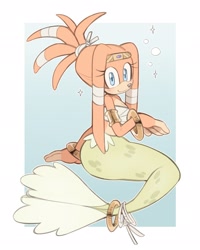 Size: 1638x2048 | Tagged: safe, artist:milkchaotea, tikal, female, mermaid, solo