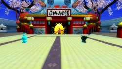 Size: 1366x768 | Tagged: safe, artist:undeadponysoldier, chao, sonic adventure 2, 3d, chao karate, crossover, dark chao, garry's mod, gmod, male, soldier, team fortress 2