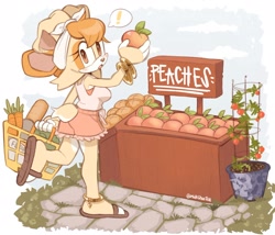 Size: 2048x1757 | Tagged: safe, artist:milkchaotea, vanilla the rabbit, rabbit, female, shopping, solo