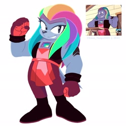 Size: 2048x2048 | Tagged: safe, artist:kanayanga, echidna, bismuth, mobianified, steven universe (series)