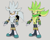 Size: 1280x1022 | Tagged: safe, artist:scourgefrontier, silver the hedgehog, hedgehog, boots, gloves, green eyes, green fur, grey fur, long gloves, male, stockings, yellow eyes, yellow fur