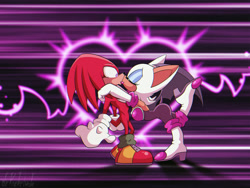 Size: 2000x1500 | Tagged: safe, artist:dawgweazle, knuckles the echidna, rouge the bat, duo, knuxouge, shipping, straight
