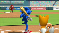 Size: 1192x670 | Tagged: safe, artist:danidt, knuckles the echidna, miles "tails" prower, sonic the hedgehog, mmd