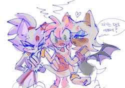 Size: 1400x986 | Tagged: safe, artist:go_mul_san, amy rose, blaze the cat, rouge the bat