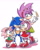 Size: 2491x3149 | Tagged: safe, artist:azumiangel, amy rose, sonic the hedgehog, hedgehog, classic amy, classic sonic (universe), dress, female, fleetway amy, male