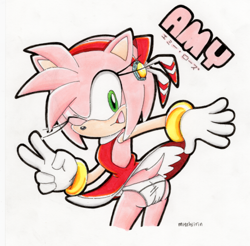 Size: 445x438 | Tagged: suggestive, artist:misshiirin, amy rose, panties
