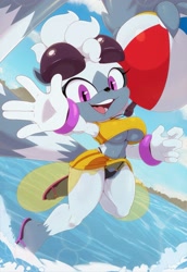 Size: 1825x2649 | Tagged: safe, artist:bigdon_92, tangle the lemur, beach, bikini