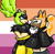 Size: 776x768 | Tagged: safe, artist:iamlinkfromloz, surge the tenrec, whisper the wolf, lemur, wolf, 2025, cute, duo, female, holding each other, lesbian, lesbian pride, pride, pride flag, pride flag background, shipping, smile, whisper x surge