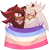 Size: 1087x1101 | Tagged: safe, artist:sonicpridecorner, shadow the hedgehog, silver the hedgehog, hedgehog, 2025, arm around shoulders, blushing, cute, duo, female, flag, gender swap, green blush, he/him lesbian pride, holding something, lesbian, lesbian pride, pride, pride flag, pride month, shadow x silver, shipping, signature, simple background, smile, transparent background
