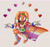 Size: 1790x1699 | Tagged: safe, artist:sonicpridecorner, tikal, echidna, cape, chaos emerald, female, grey background, lesbian, lesbian pride, lesbian tikal, looking offscreen, pride, signature, simple background, smile, solo