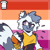 Size: 600x600 | Tagged: safe, artist:graves-yard, tangle the lemur, icon, lesbian, lesbian pride, lesbian tangle, looking at viewer, pride, pride flag, pride flag background, signature, smile, solo