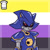 Size: 600x600 | Tagged: safe, artist:graves-yard, metal sonic, icon, looking at viewer, nonbinary, nonbinary pride, pride, pride flag, pride flag background, robot, solo, solo nonbinary