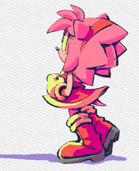 Size: 742x916 | Tagged: safe, artist:candycatstuffs, amy rose, crying, looking up, sad, shadow (lighting), simple background, solo, standing, tears, white background