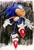 Size: 1386x2048 | Tagged: safe, artist:juniooneonone40, sonic the hedgehog, 2025, classic sonic, classic sonic (universe), frown, looking offscreen, mid-air, solo, traditional media