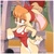 Size: 1382x1390 | Tagged: safe, artist:milkchaotea, vanilla the rabbit, abstract background, one-piece swimsuit, solo
