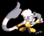 Size: 2430x2000 | Tagged: safe, artist:strangertongari, tangle the lemur, lemur, 2023, black background, clenched teeth, female, idw sonic the hedgehog, kneeling, lineless, looking at viewer, signature, simple background, smile, solo, tail hand, thumbs up