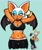 Size: 1620x1908 | Tagged: suggestive, artist:unaluu_0, rouge the bat, bat, 2025, blue background, cleavage, female, panties, riders outfit, simple background, solo, sweat