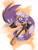Size: 2048x2698 | Tagged: safe, artist:buddyhyped, tangle the lemur, lemur, 2025, abstract background, clenched fist, clothes, female, looking at viewer, mid-air, redesign, smile, solo