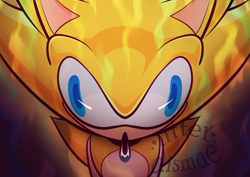 Size: 3990x2820 | Tagged: safe, artist:utter_dismae, sonic the hedgehog, super sonic 2, sonic frontiers, 2023, close-up, faic, looking at viewer, signature, solo, sonic frontiers: final horizon, super form