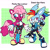 Size: 2048x2048 | Tagged: safe, artist:thiscatdraws, lemur, rabbit, barely sonic related, crossover, duo, hare, mobianified, my little pony, pinkie pie, rainbow dash