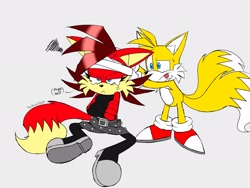 Size: 2048x1536 | Tagged: safe, artist:fartist2020, fiona fox, miles "tails" prower, bandage