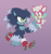 Size: 1395x1497 | Tagged: safe, artist:itoruna-the-platypus, chip, sonic the hedgehog, sonic unleashed, 2025, duo, female, flying, gender swap, gradient background, looking at each other, mouth open, open smile, smile, smiling at each other, sonic the werehog, treads, walking, were form, werehog