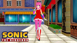 Size: 1192x670 | Tagged: safe, artist:nerey006, amy rose, human, humanized, mmd