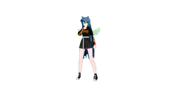 Size: 1102x600 | Tagged: safe, artist:sofisan08, oc, oc:sonia the hedgehog, human, 3d, humanized, mmd, partially humanized, simple background, solo, transparent background