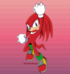 Size: 872x916 | Tagged: safe, artist:lunarozza, knuckles the echidna, 2025, abstract background, solo