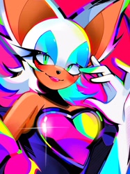 Size: 1532x2048 | Tagged: safe, artist:kuroiyuki96, rouge the bat, alternate version, solo