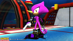 Size: 1192x670 | Tagged: safe, artist:sab64, espio the chameleon, 3d, final fortress, solo