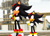 Size: 3003x2160 | Tagged: safe, artist:adverse56, shadow the hedgehog, sonic x shadow generations, 2025, 3d, abstract background, arms folded, classic shadow, crown, duo, looking offscreen, low poly, nike mouth, self paradox, white space