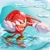 Size: 2500x2500 | Tagged: safe, artist:lemonade-pop, knuckles the echidna, echidna, food, fruit, fusion, grin, grinning, male, punching, solo, strawberry, water