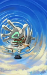 Size: 1669x2660 | Tagged: safe, artist:lemonade-pop, silver the hedgehog, hedgehog, abstract background, cloud, clouds, levitating, male, solo, telekinesis