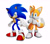 Size: 2047x1810 | Tagged: safe, editor:thatbirdguyy, miles "tails" prower, sonic the hedgehog, fox, hedgehog, 2025, 3d, duo, edit, looking at viewer, male, official artwork, official render, simple background, standing, white background