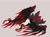 Size: 2048x1504 | Tagged: safe, artist:cloud-ya, shadow the hedgehog, sonic x shadow generations, 2025, doom shadow, family guy, family guy death pose, flat colors, grey background, lying on side, simple background, solo