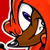 Size: 700x700 | Tagged: safe, artist:blackeditsgalore, artist:yuji uekawa, editor:blackeditsgalore, knuckles the echidna, 2023, alternate version, edit, icon, looking at viewer, outline, red background, simple background, smile, solo, uekawa style