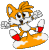 Size: 723x744 | Tagged: safe, artist:diuky, miles "tails" prower, fox, 2018, animated, arms out, classic tails, clenched fists, cute, flying, gif, looking at viewer, male, mouth open, open smile, outline, posing, simple background, smile, solo, spinning tails, spread legs, tailabetes, transparent background, victory pose